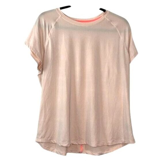 Champion Womens XL Short Sleeve Activewear Top Peach Coral Polyester/Spandex - Picture 1 of 7